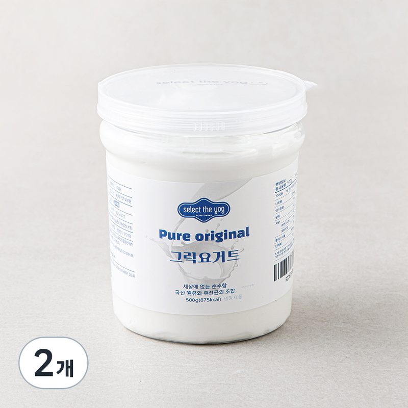 [로켓프레시] 셀렉더요그 그릭요거트 오리지널, 500g, 2개