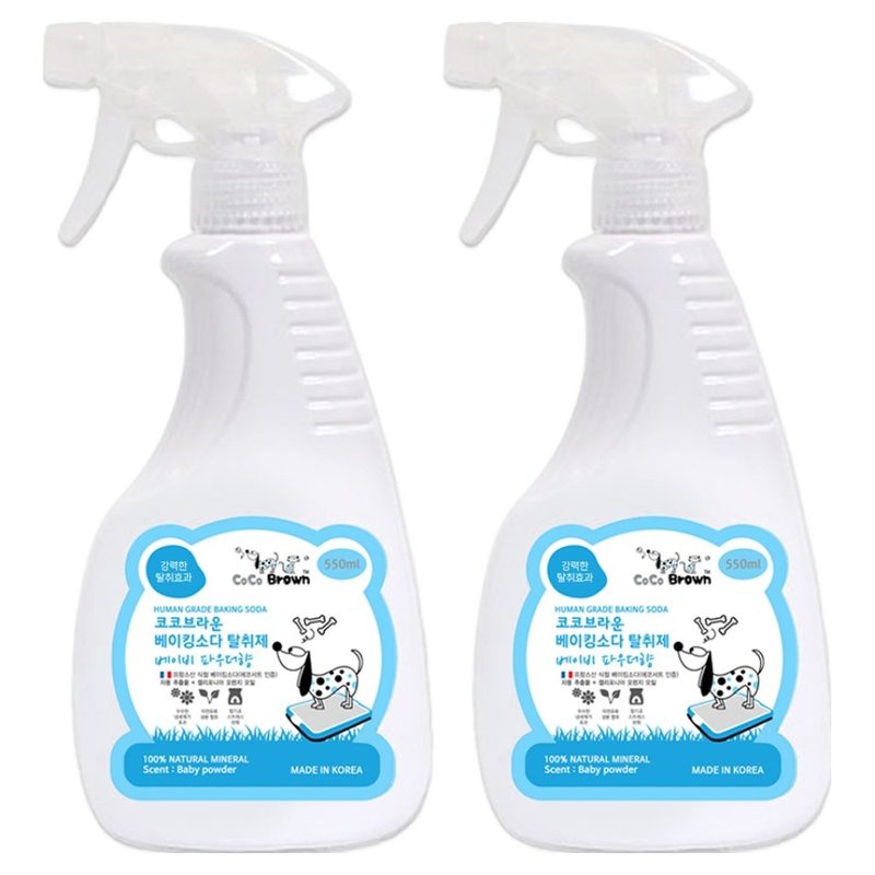 코코브라운 반려동물 베이킹소다 탈취제 베이비파우더향, 550ml, 2개
