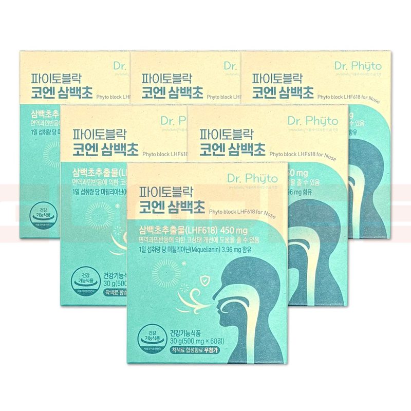 닥터파이토 파이토블락 코엔삼백초 LHF618, 60정, 6개