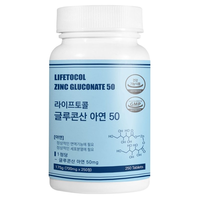 라이프토콜 글루콘산 아연 50 175g, 1개, 250정