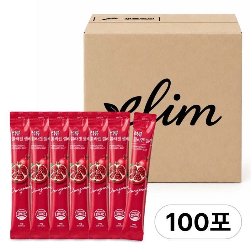 엘림 저분자 콜라겐 석류 젤리 스틱 100포 대용량, 1개, 20ml