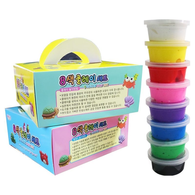 해피아이몰 8색 찰흙 클레이 + 점토 칼 3종 세트 145g, 랜덤발송(