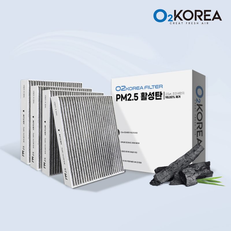 3+1 오투코리아 PM2.5 활성탄 자동차 차량용 에어컨필터 초미세먼지 