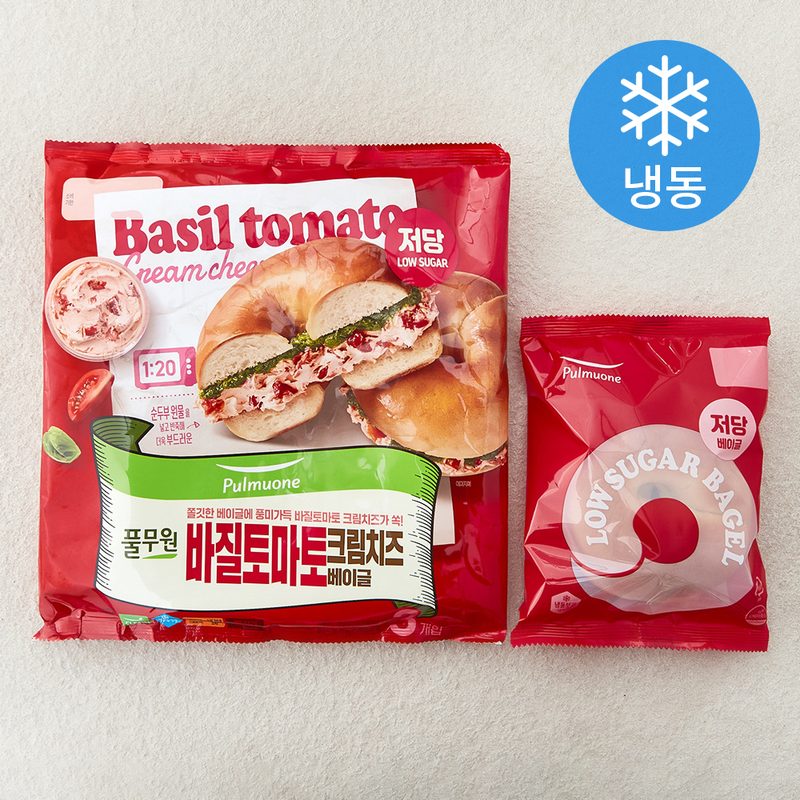[로켓프레시] 풀무원 바질 토마토 크림치즈 베이글 3개입 (냉동)