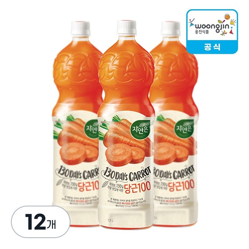 웅진식품 자연은 당근 1.5L, 12개