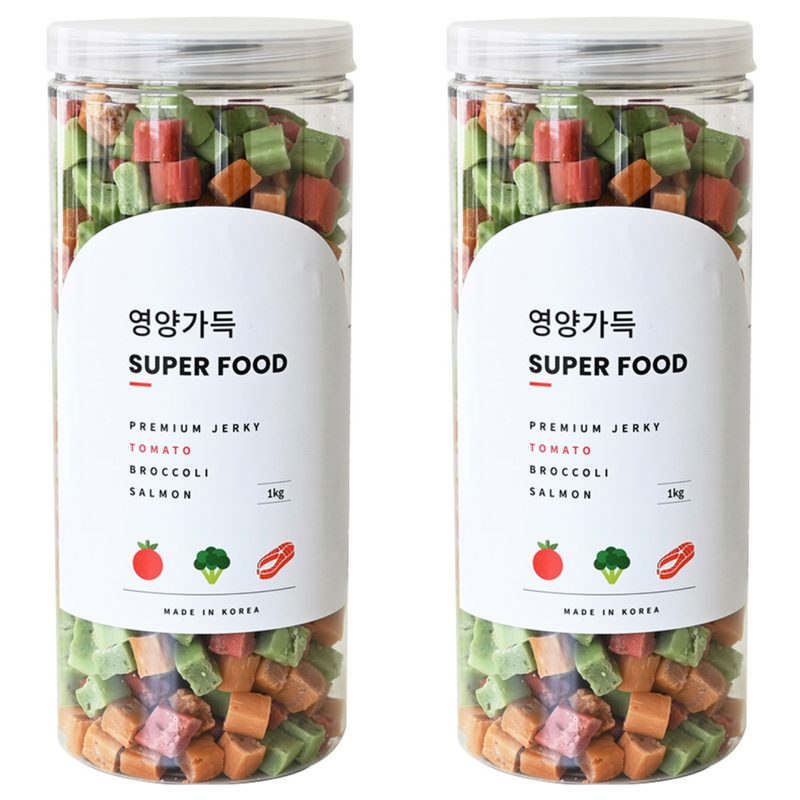 제로랩스 강아지 국내산 영양가득 져키, 혼합맛(토마토/브로콜리/연어), 