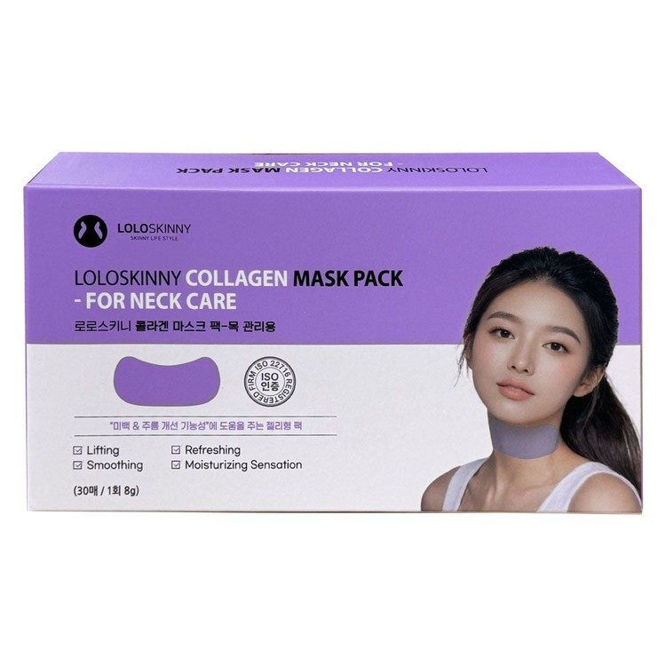 로로스키니 콜라겐 넥 마스크팩 30매 콜라겐팩 겔팩 탄력마스크팩 목팩 리