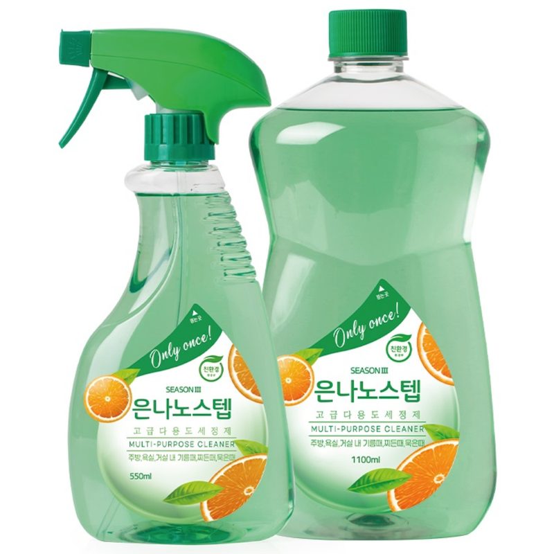 은나노스텝 시즌3 친환경 세정제 본품 550ml 1개 + 리필 1100m