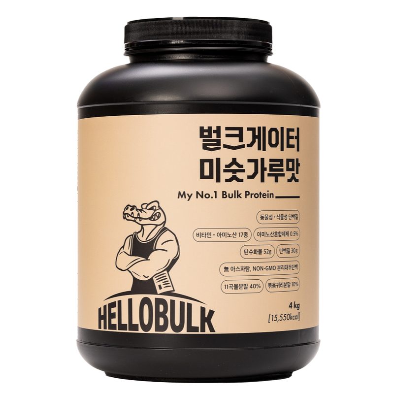 헬로벌크 게이너 살찌는 단백질보충제 벌크업 식사대용 프로틴 미숫가루맛, 