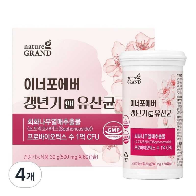 네이처그랜드 이너포에버 갱년기 앤 유산균 장건강, 4개, 60정