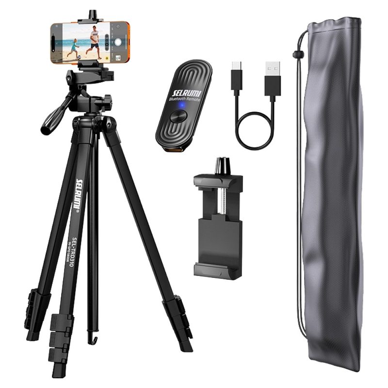 셀루미 최장 158cm 스마트폰 DSLR 삼각대 세트, SEL-TRD31