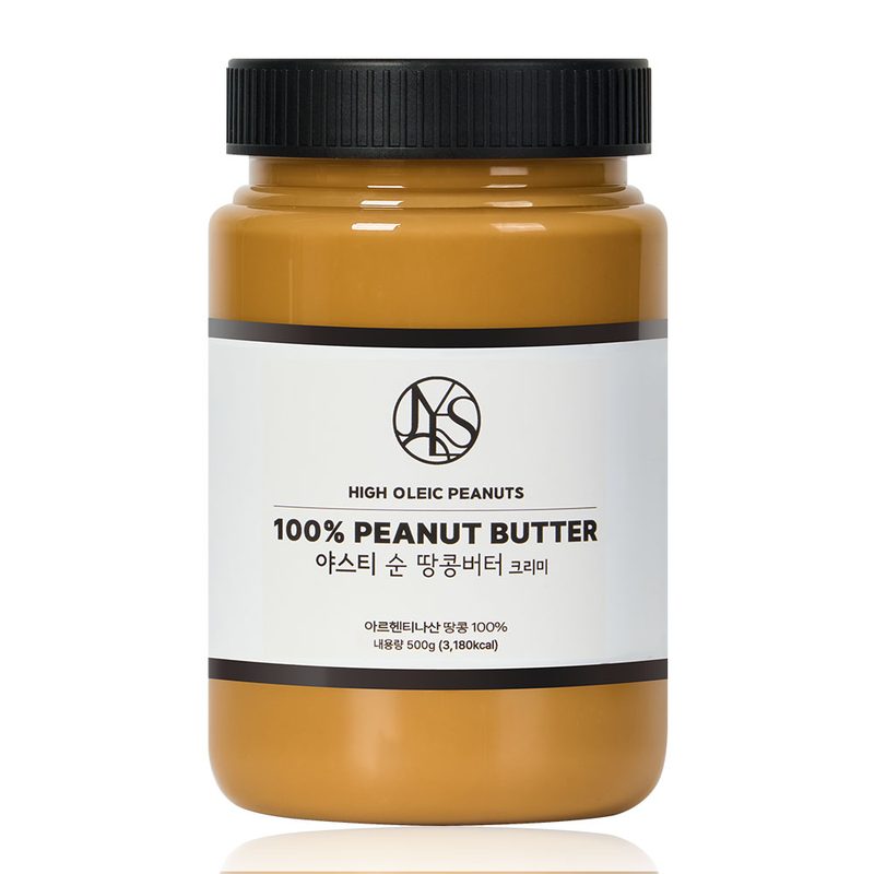 야스티 순 땅콩버터 크리미 100% 무첨가, 500g, 1개