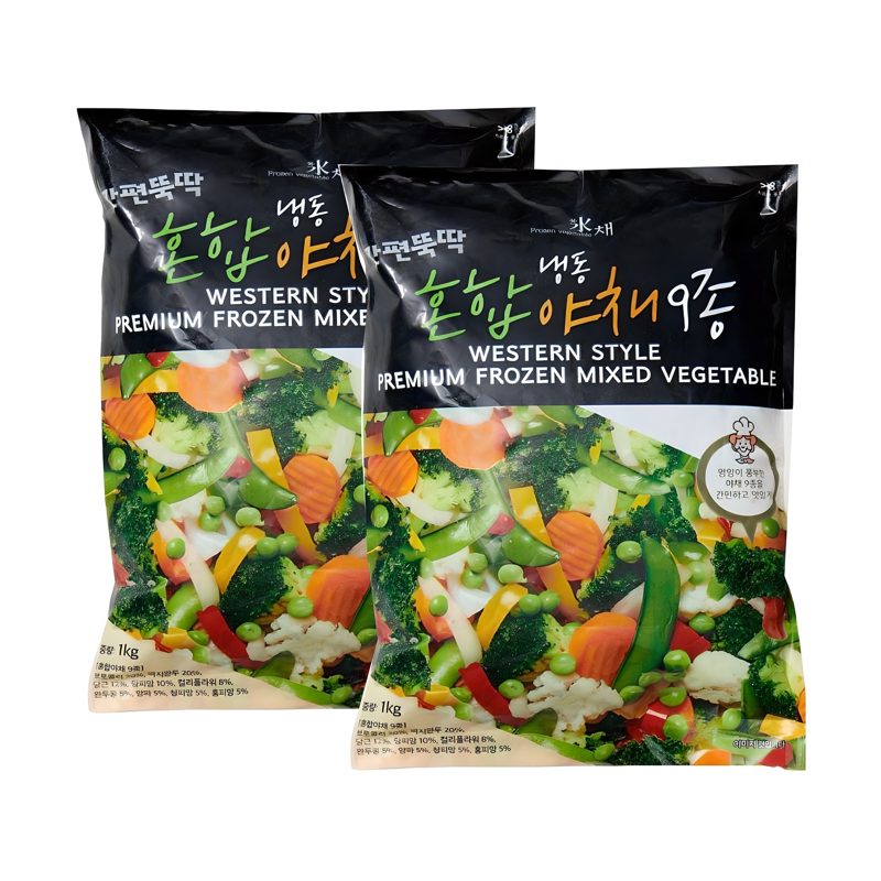 냉동 혼합야채 9종(볶음용, 카레용, 양식용, 렌지용야채)_드라이아이스포