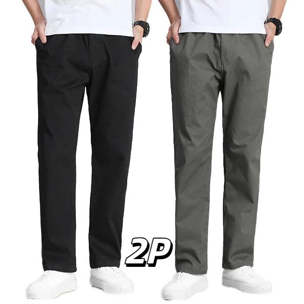 1+1 남자 카고 캐주얼 바지 100%면 밴딩슬랙스 팬츠 Tanlz-22