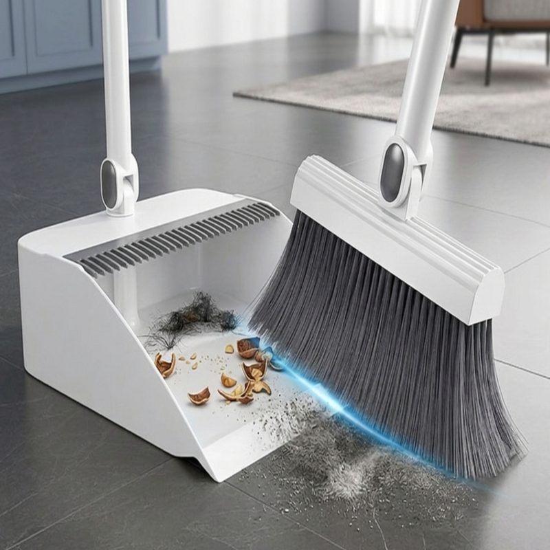 클린생활 다용도 빗자루 쓰레받기 세트 틈새수납