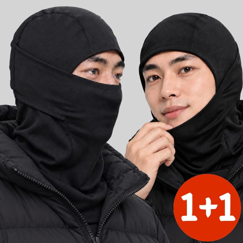 딥루트 방한 기모 겨울 바라클라바, 2개, 블랙+블랙