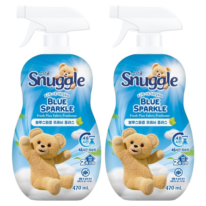 스너글 블루 스파클 프레시 플러스 섬유탈취제 본품, 470ml, 2개