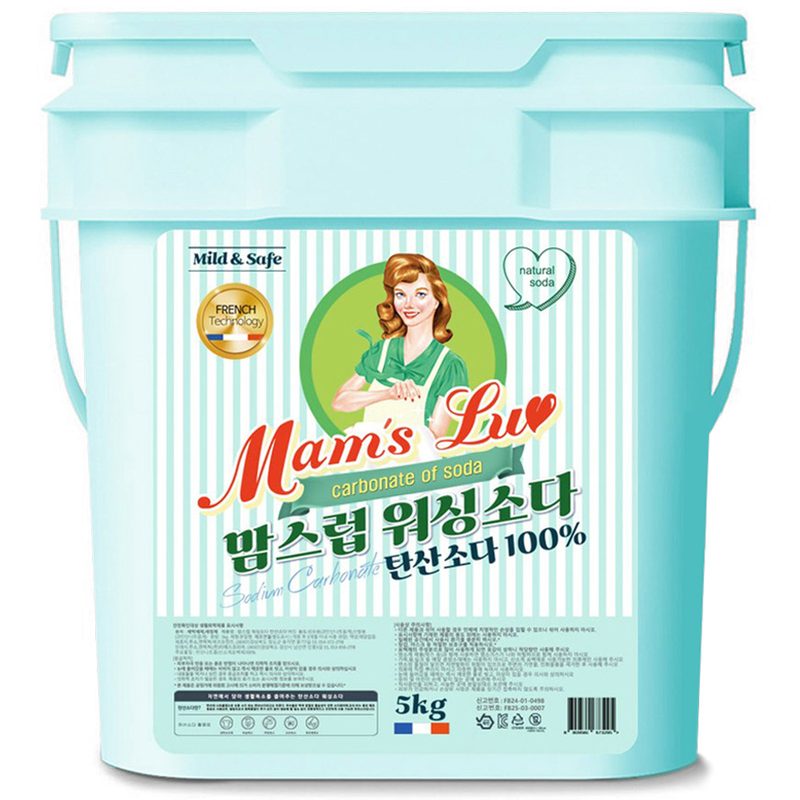 맘스럽 워싱소다 버킷 5kg 탄산소다 100% 프리미엄 세탁세제 1등급품