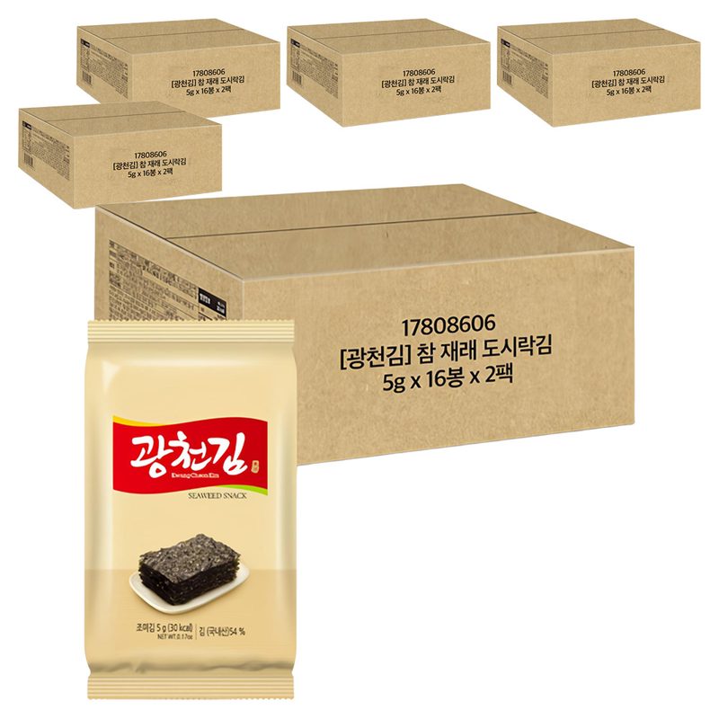 광천김 도시락 김, 5g, 160개