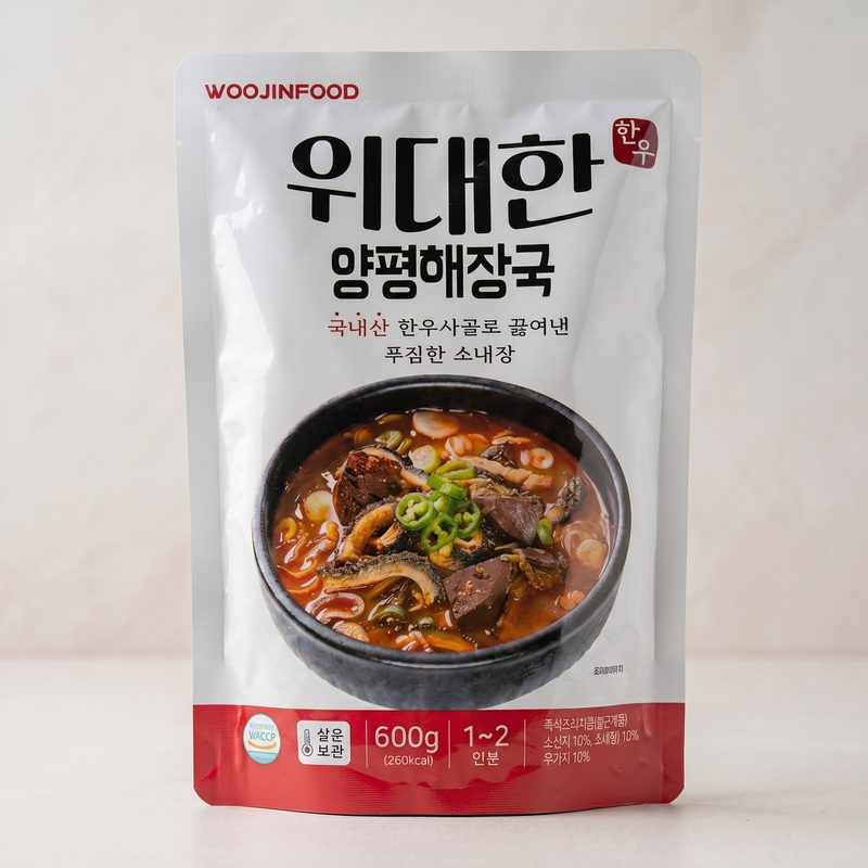 [우진식품] 위대한 한우 양평해장국 600g 선지 소내장 우거지 멸균 실