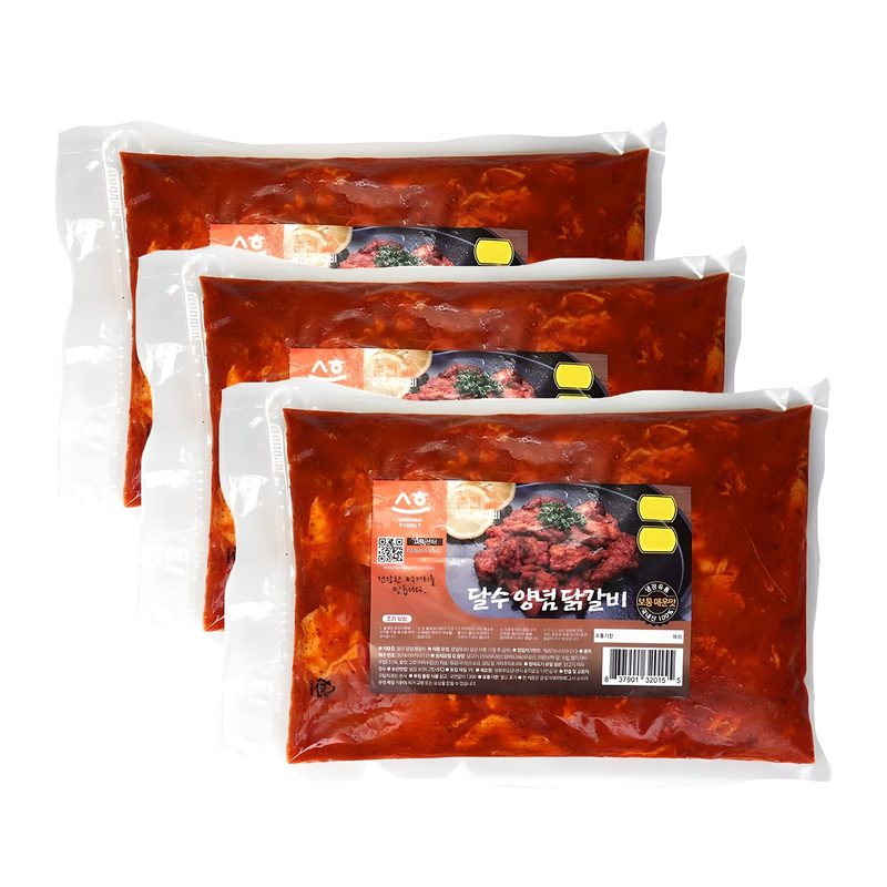국내산닭 냉장 춘천 닭갈비 당일제조발송 달수 한입 양념닭갈비, 500g,