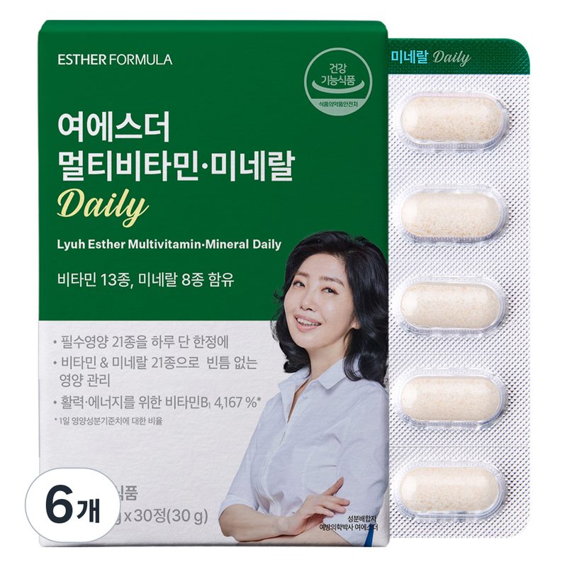 에스더포뮬러 여에스더 멀티비타민 미네랄 Daily 30g, 6개, 30정