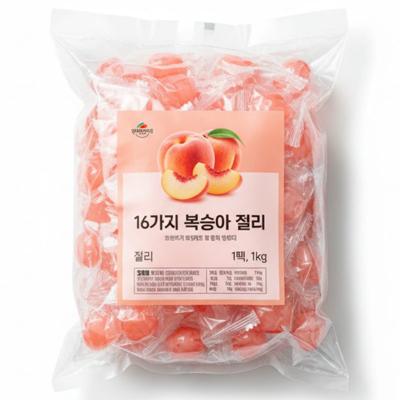 까먹는 과육젤리 16종 복숭아 젤리, 1개, 1kg