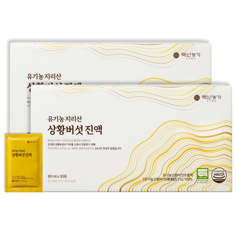 [백년농가] TV홈쇼핑 유기농 지리산 장수상황버섯 진액 (80mL x 3