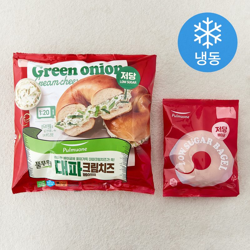 [로켓프레시] 풀무원 대파 크림 치즈 베이글 3개입 (냉동)
