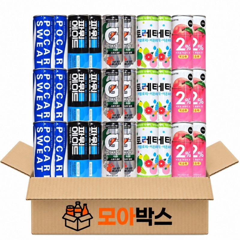 [모아박스] BEST 인기 이온음료 캔음료수 음료 5종 30캔, 1세트,