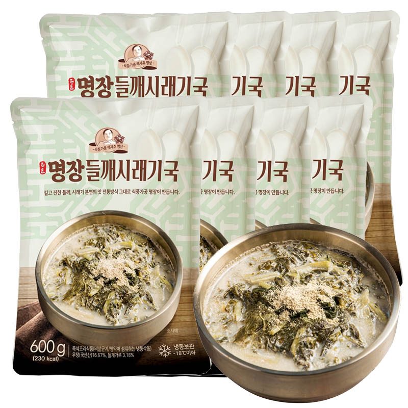 이가네식품 이재수명장 명인의 프리미엄 명장들깨시래기국 600g, 8개, 