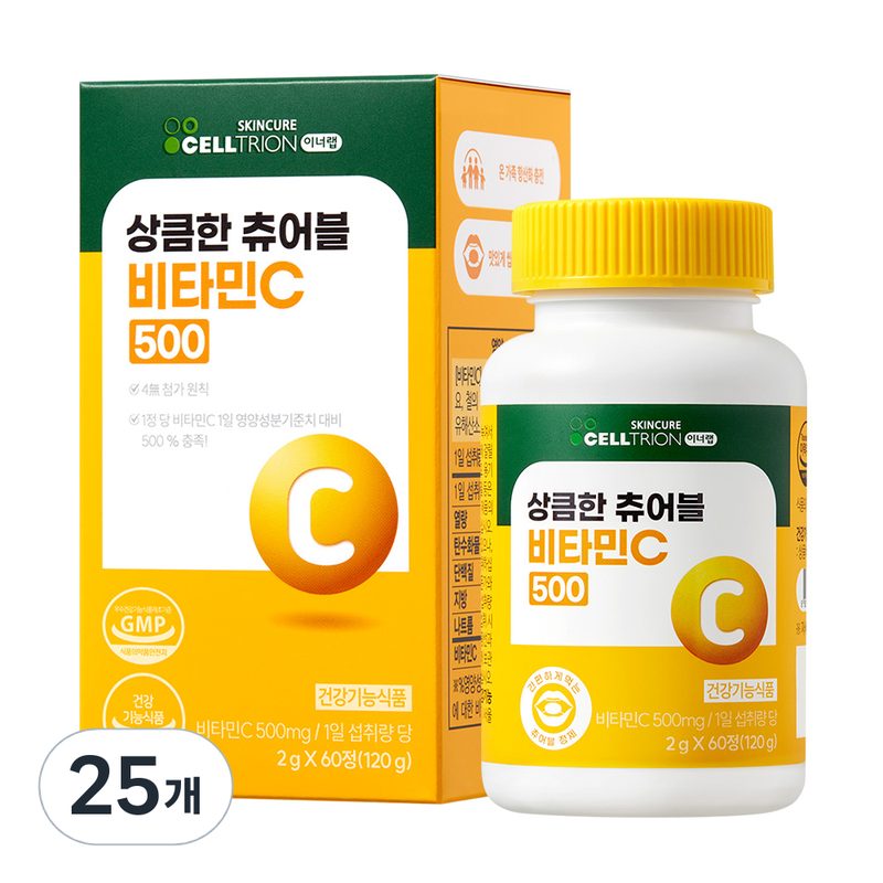 이너랩 상큼한 츄어블 비타민C 500, 60정, 25개