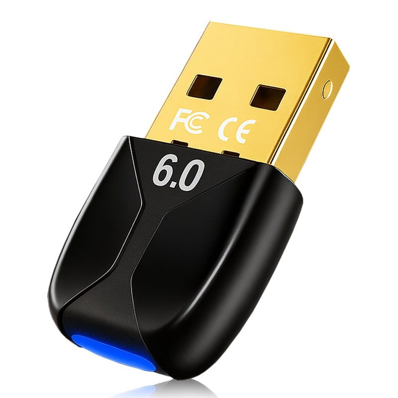 블루투스 동글 6.0 USB 무선 어댑터 PC용 고속 안정연결, 1개, 