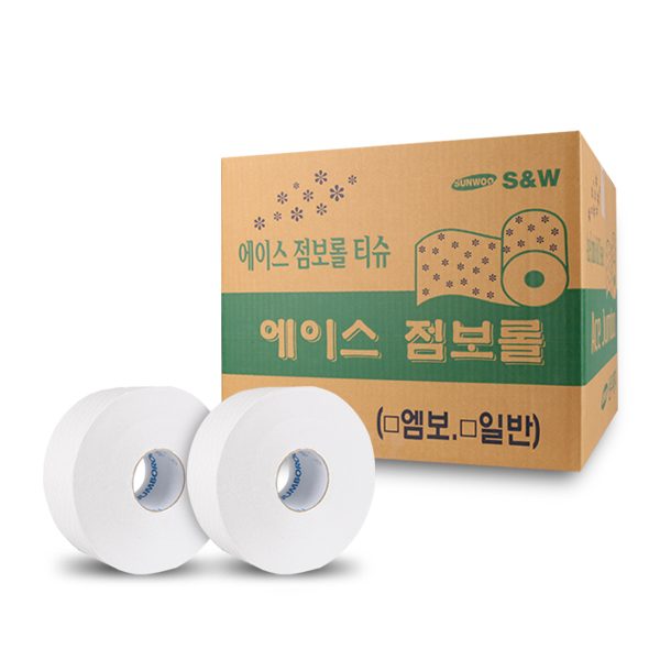물에잘녹는 업소용 점보롤 화장지 500m 엠보싱 대용량 16롤, 16개입